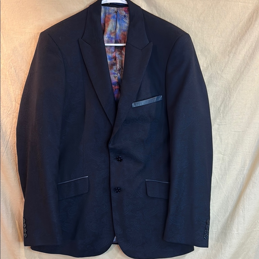 Robert Graham Men's Navy Blazer with Paisley Design.